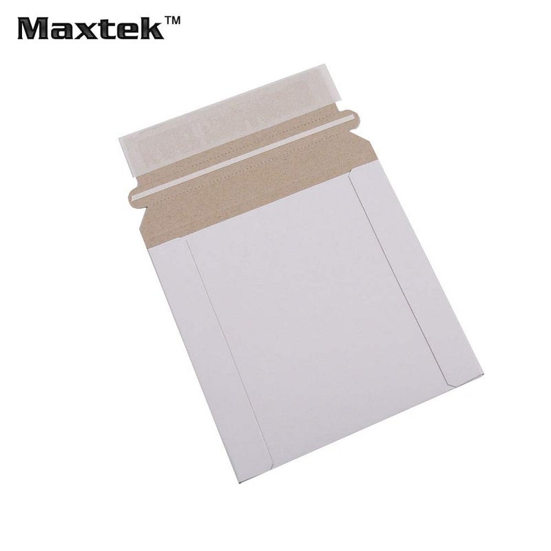 Maxtek 100 Stay Flat CD/DVD White Cardboard Mailers,5 1/4 x 5 1/4 inch, Self Seal Adhesive with Flap - Image 2